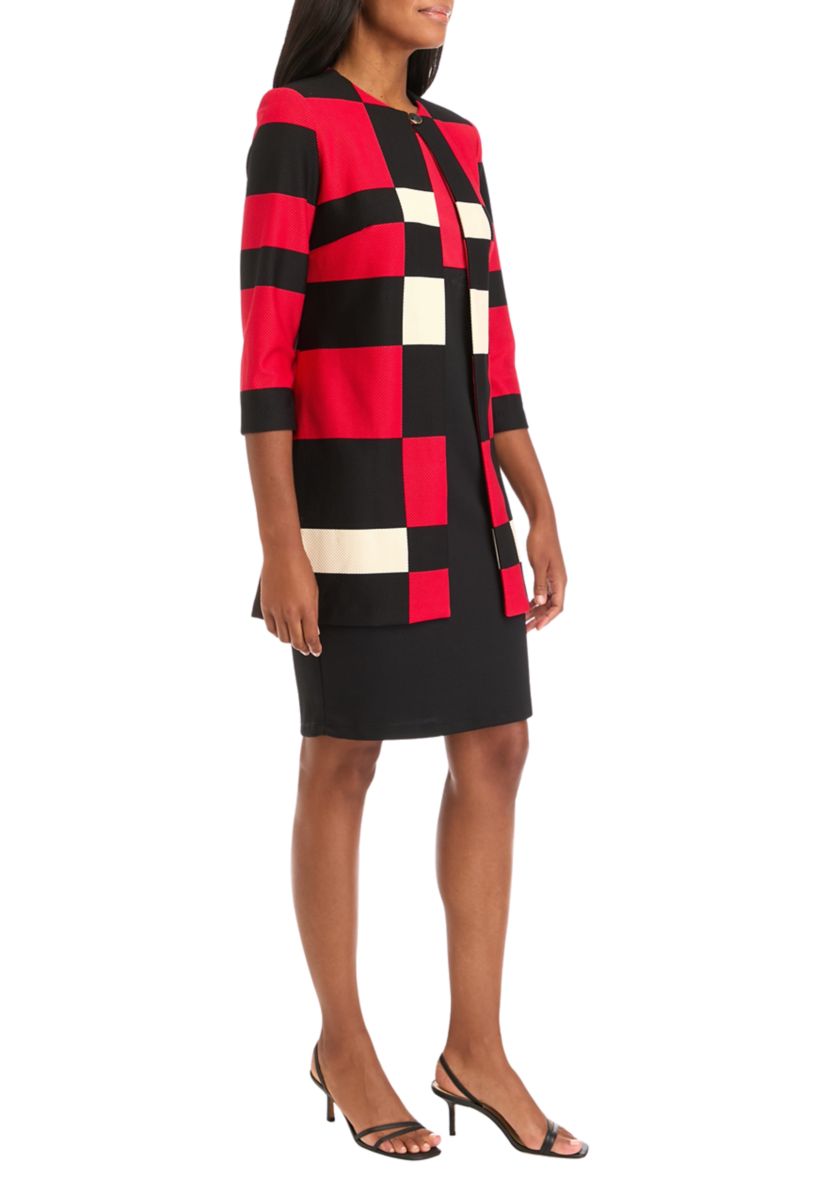 Womens Long Sleeve Printed Jacket Dress