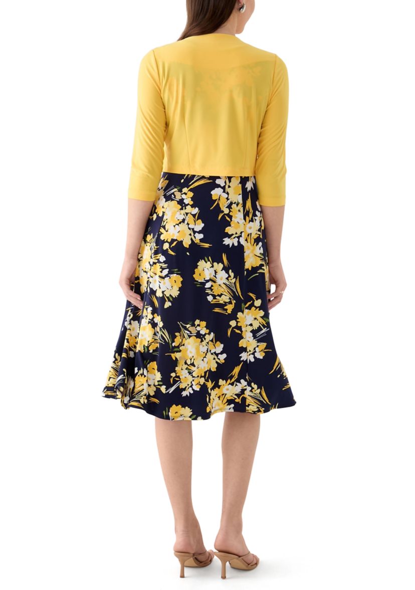 Womens Floral Dress and Jacket  Set