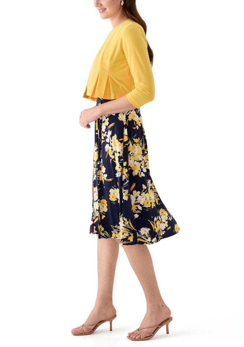Womens Floral Dress and Jacket  Set
