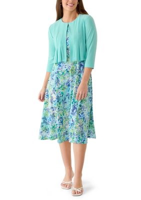 Julian Taylor Women's Ditsy Floral Printed Jacket Dress Set, Medium
