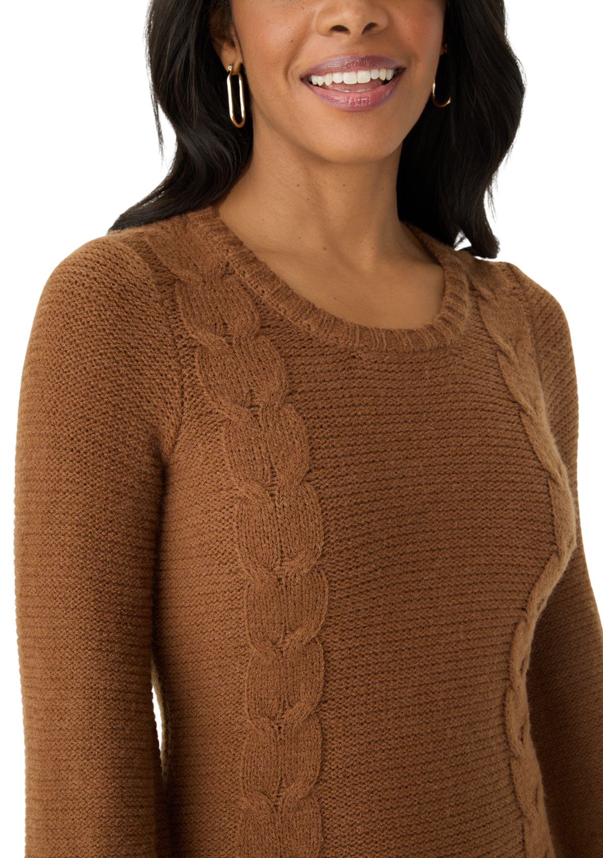 Womens Puff Sleeve Solid Knit Sheath Dress