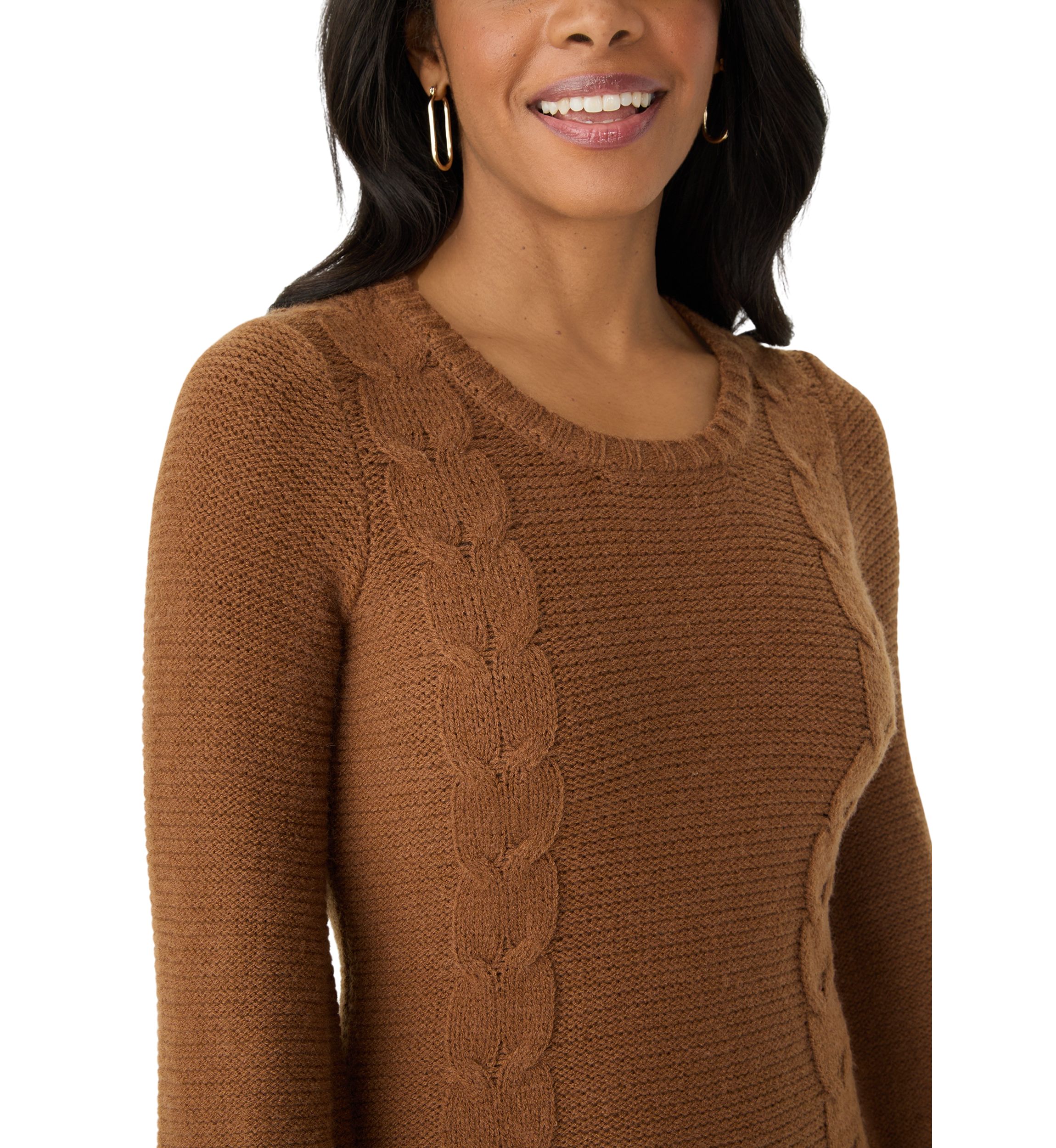 Womens Puff Sleeve Solid Knit Sheath Dress