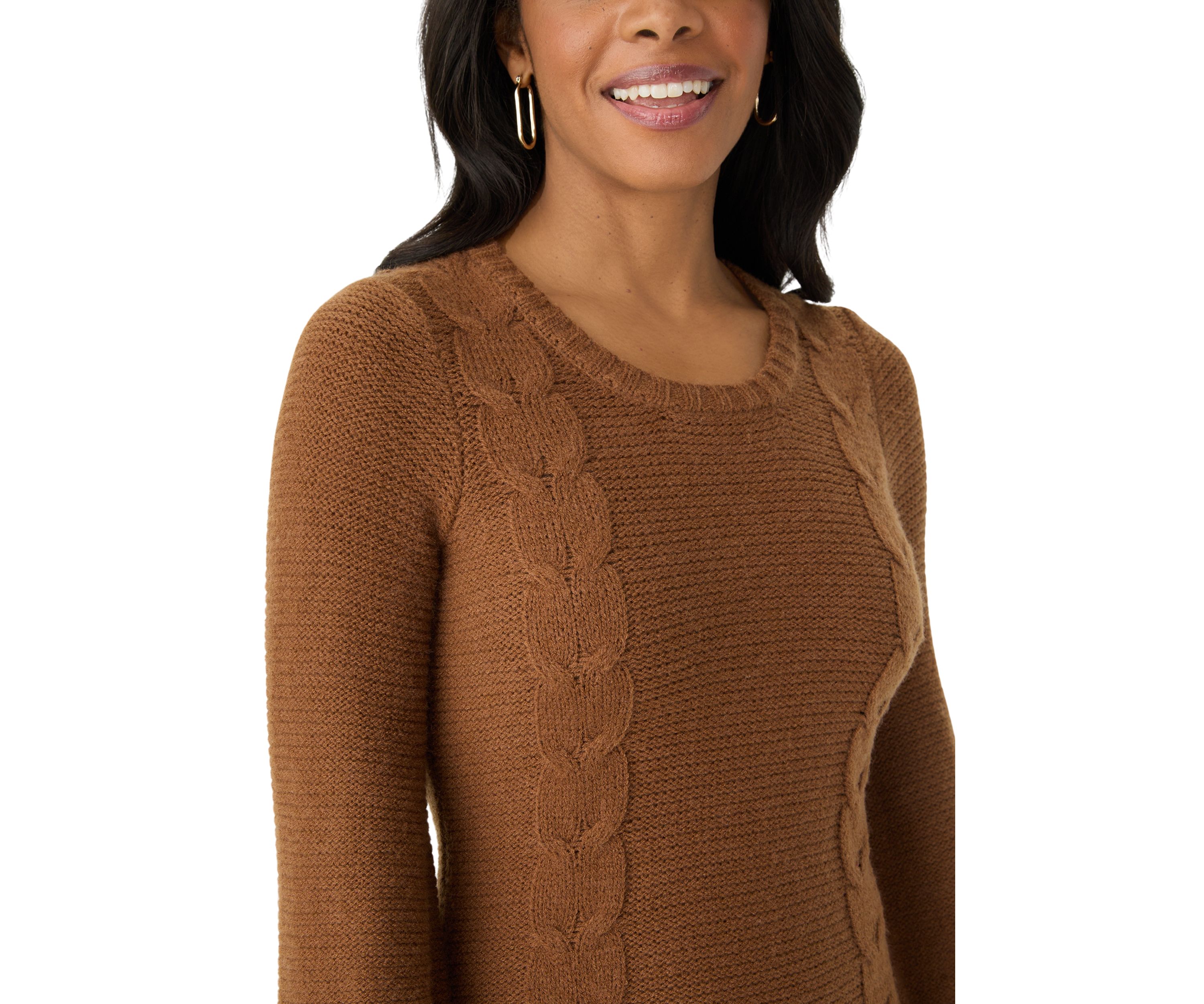 Womens Puff Sleeve Solid Knit Sheath Dress