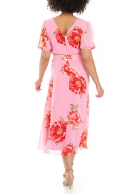 Danny Nicole Women s Large Floral Chiffon Surplice Dress belk