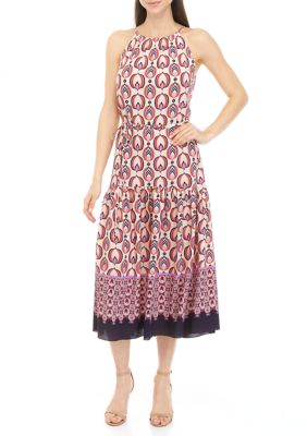 Women's Sleeveless Retro Print Dress