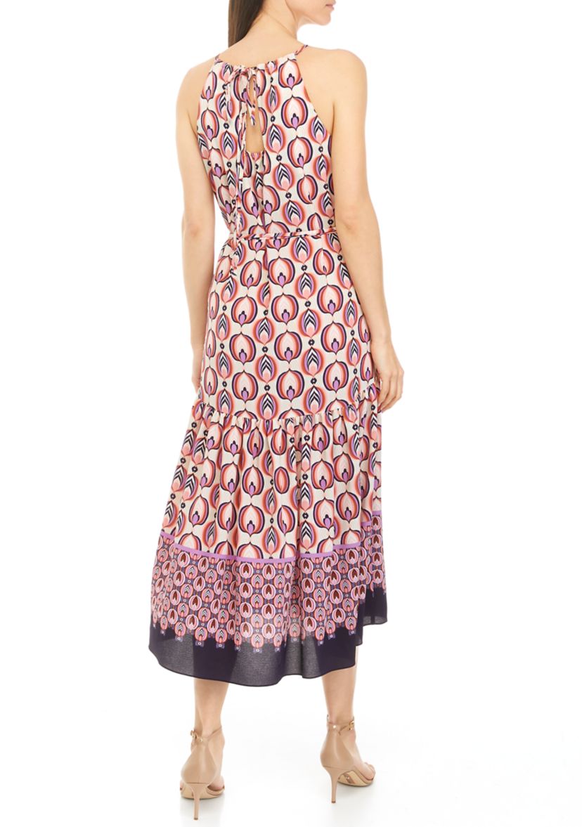 Womens Sleeveless Retro Print Dress