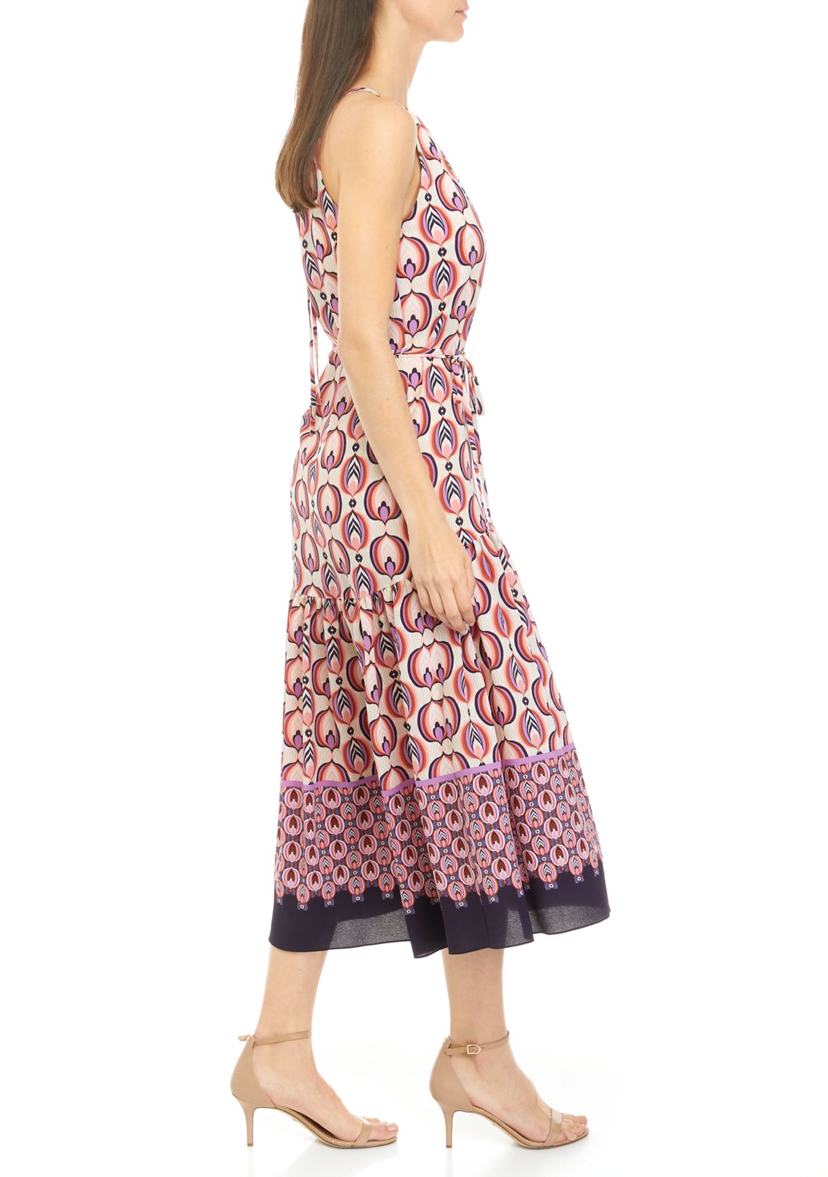 Womens Sleeveless Retro Print Dress