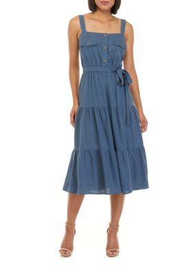 Maison Tara Women's Sleeveless Tiered Dress | belk