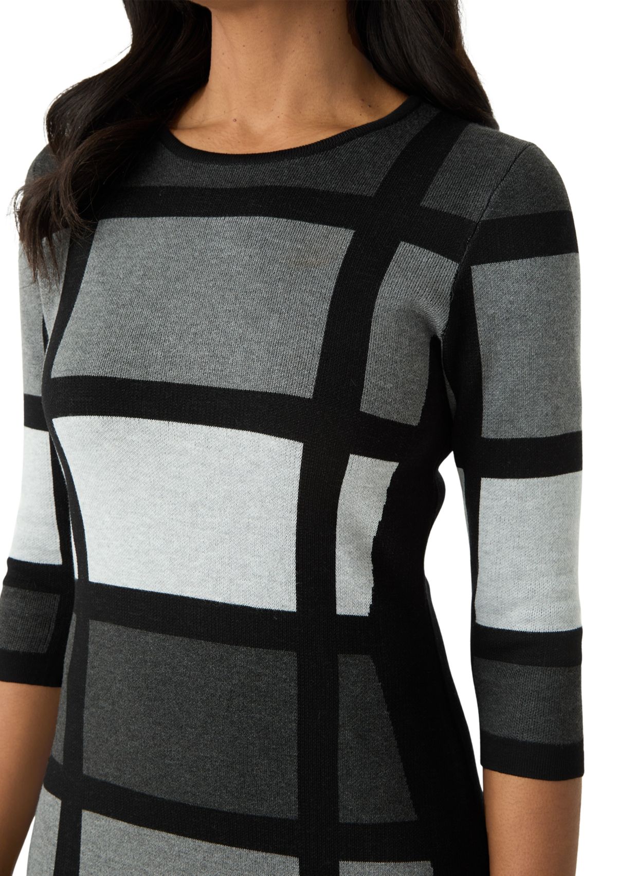 Womens Geo Printed Knit Sheath Dress