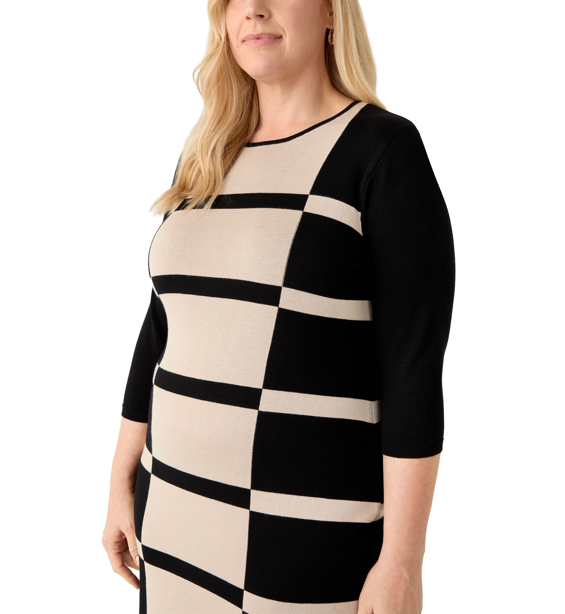 Plus Size Geo Print Sweater Sheath 