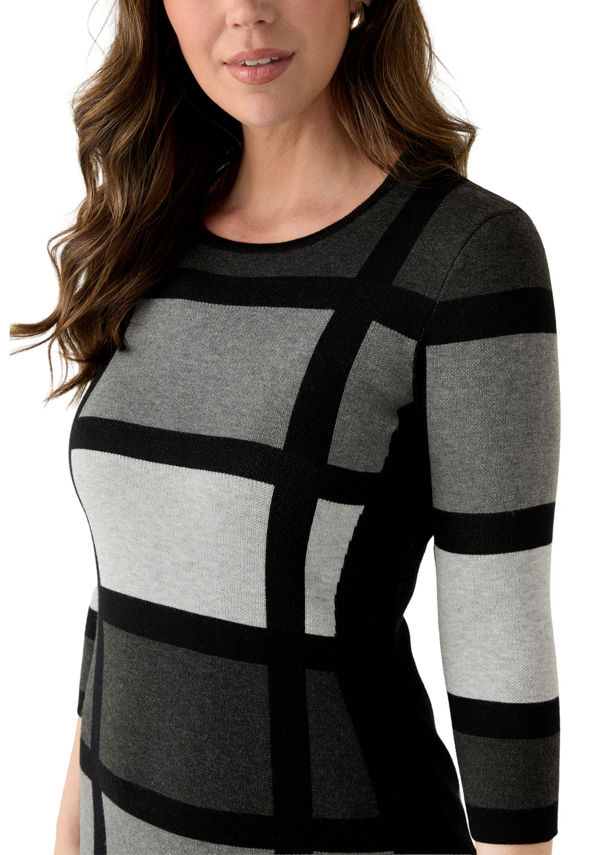 Womens Geo Print Sweater Dress