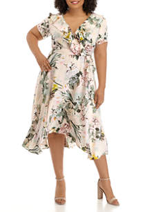 DN Designs Plus Size Ruffle Dress | belk