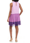 Womens Sleeveless Color Block Babydoll Dress