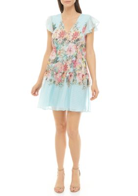 Danny & nicole short sleeve hot sale floral fit & flare dress