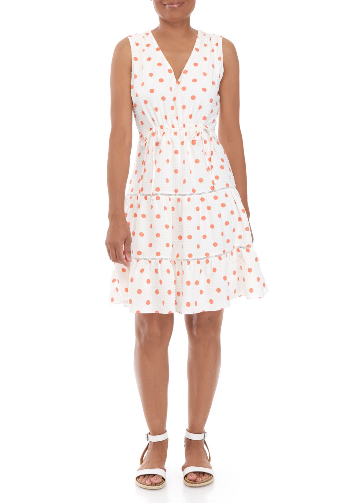 Womens Cinch Waist Babydoll Print Dress