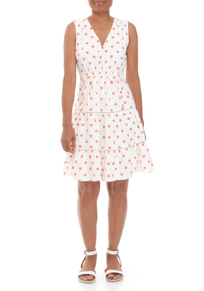 Womens Cinch Waist Babydoll Print Dress