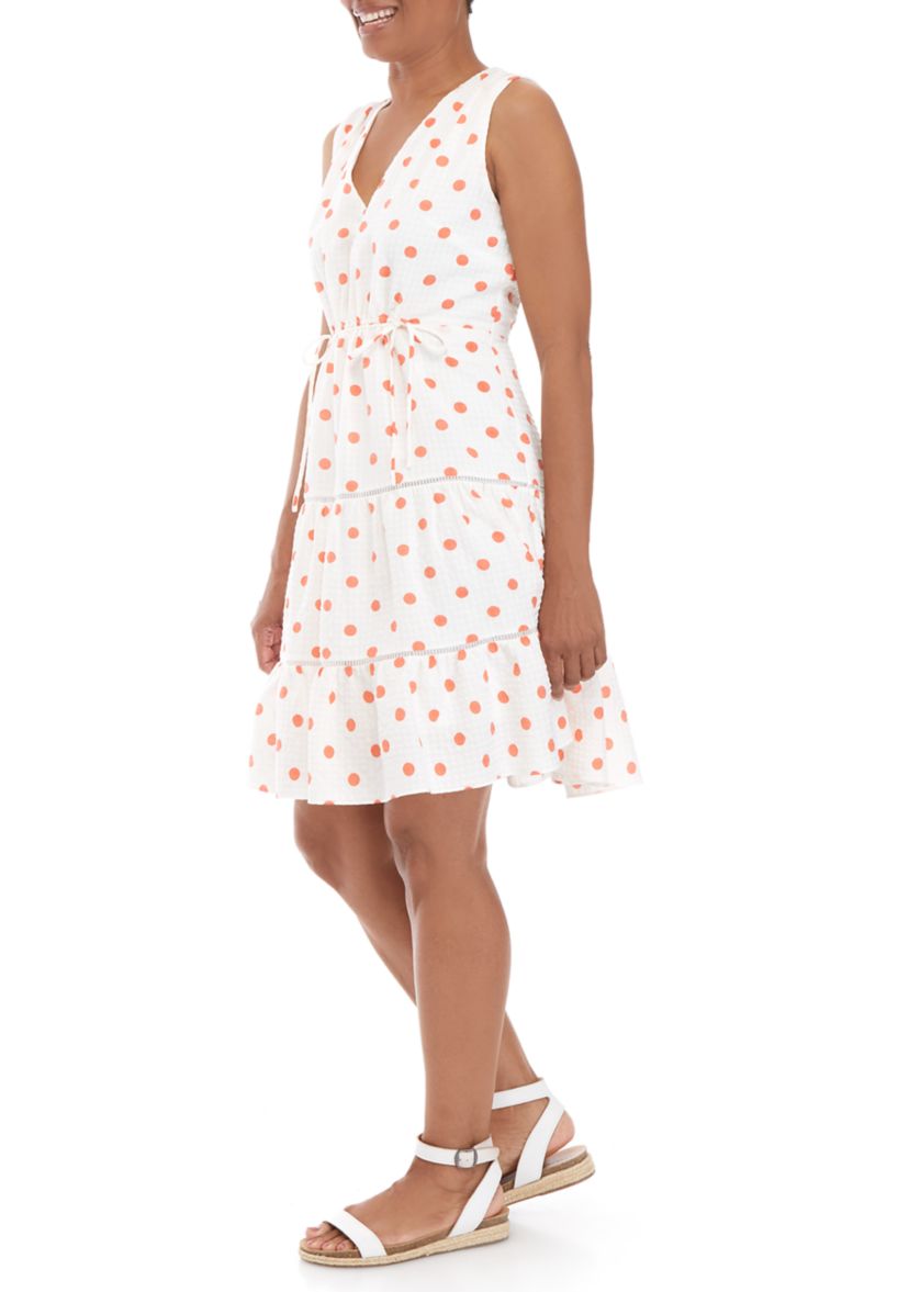 Womens Cinch Waist Babydoll Print Dress