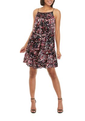 Women's Sleeveless Printed Challis Short Slip Dress