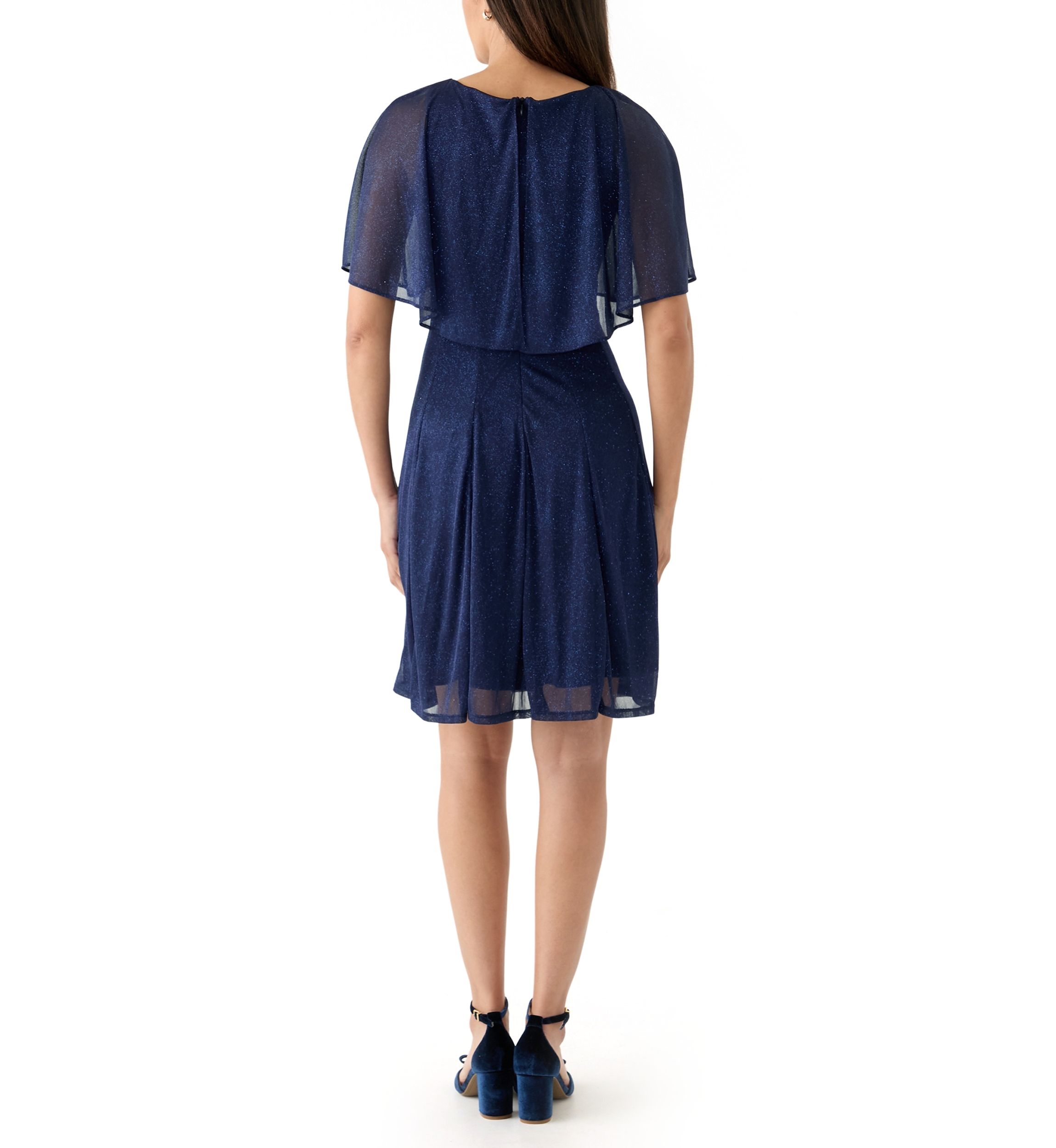 j taylor short sleeve cape fit & flare dress J. Taylor | Dresses | J Taylor Womens Short Sleeve Cape Fit Flare Dress  Blue New With Tags Size