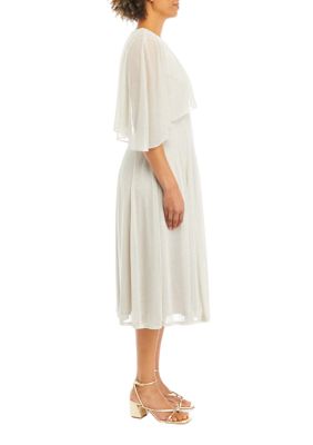 Women's Glitter Knit Popover Midi Dress