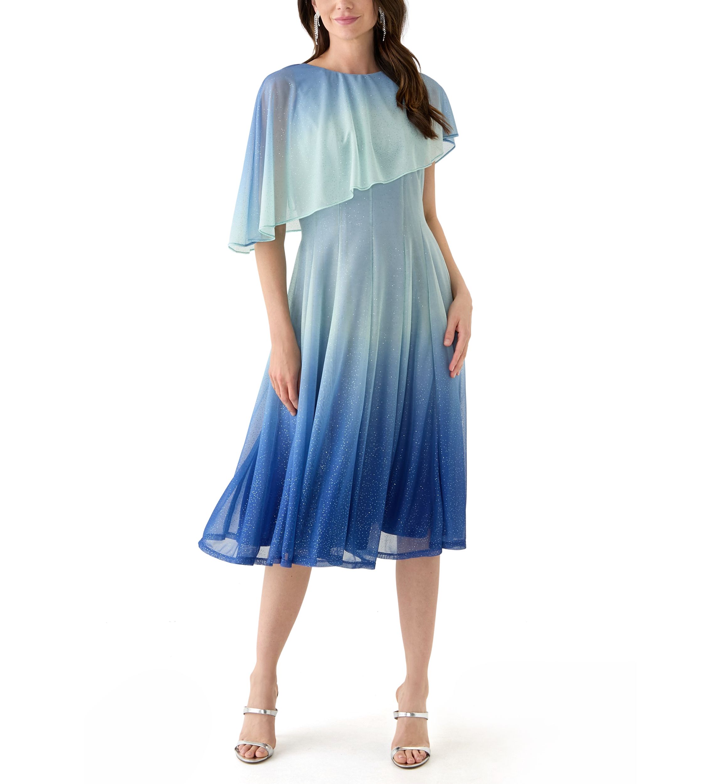 Womens Sleeveless Crew Neck Printed Dress