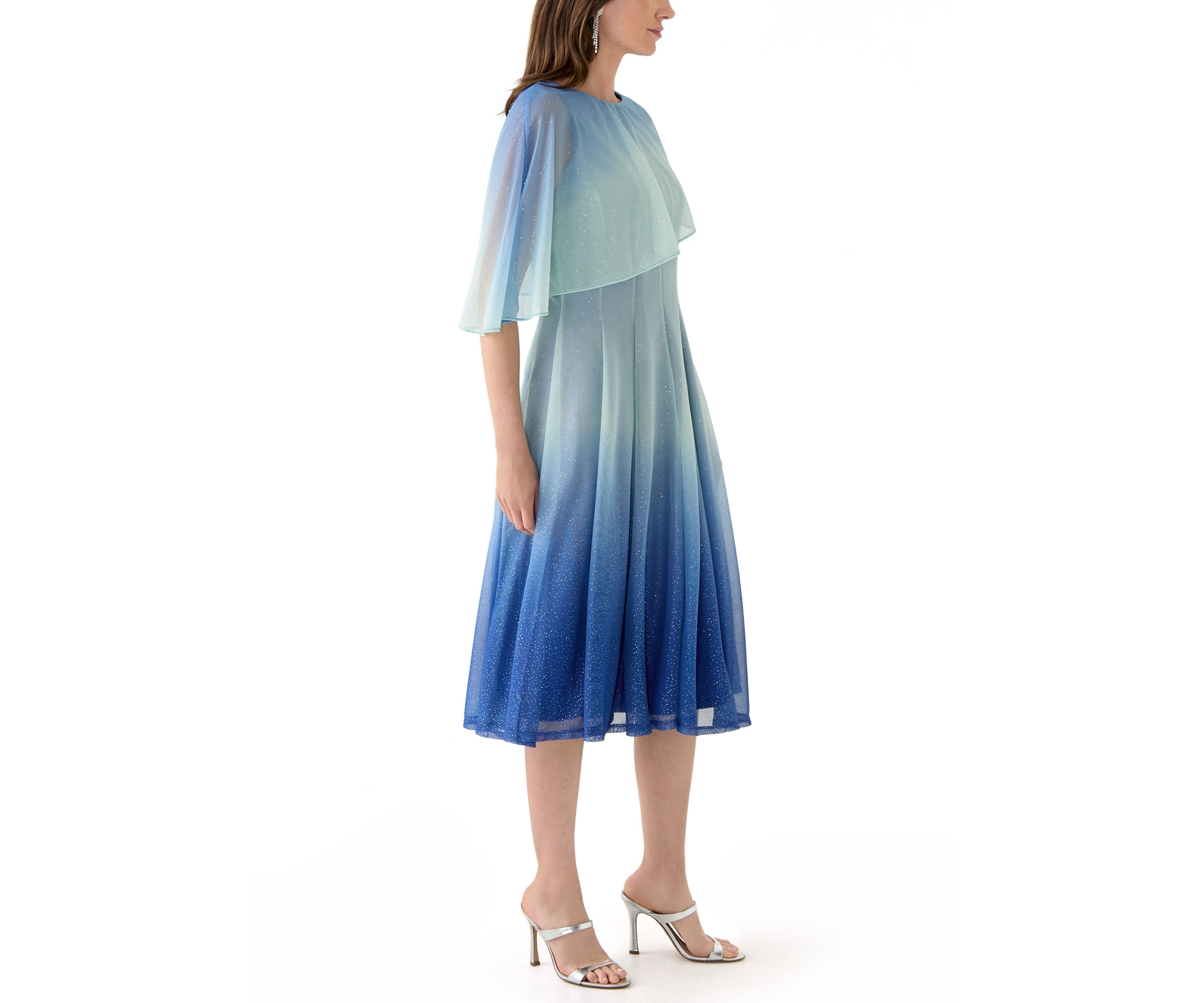 Womens Sleeveless Crew Neck Printed Dress