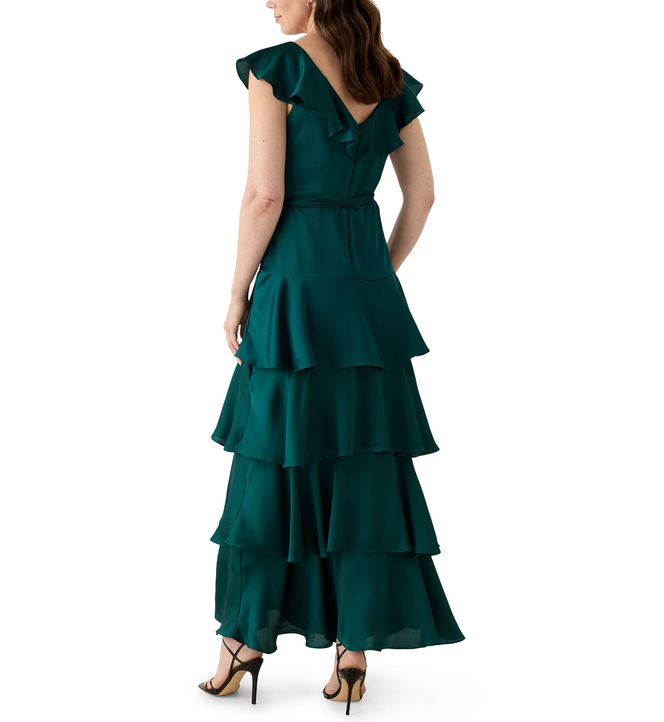see thru yellow dress Yellow V-Neck Tulle Maxi Dress with Criss Cross Back