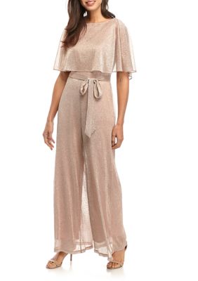 Gabby Skye Occasion Women's Capelet Foil Jumpsuit | belk