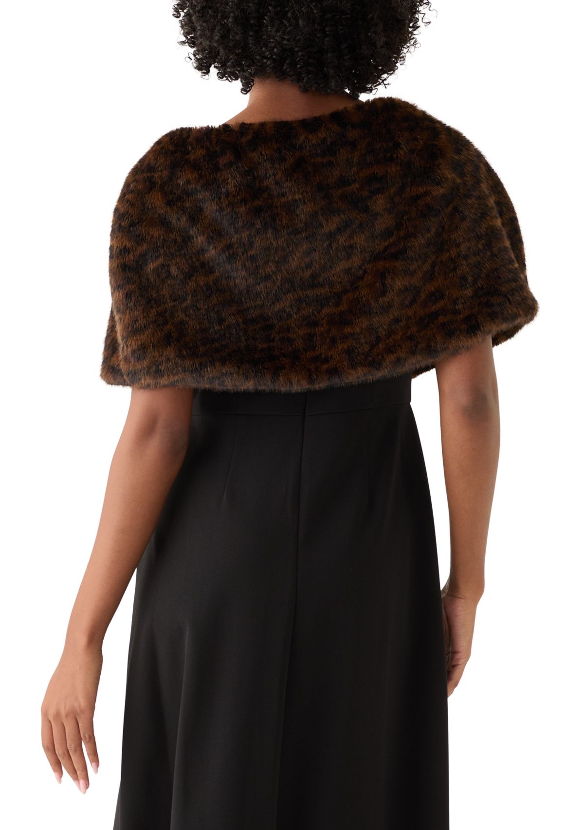 Womens Faux Fur Cape Topper