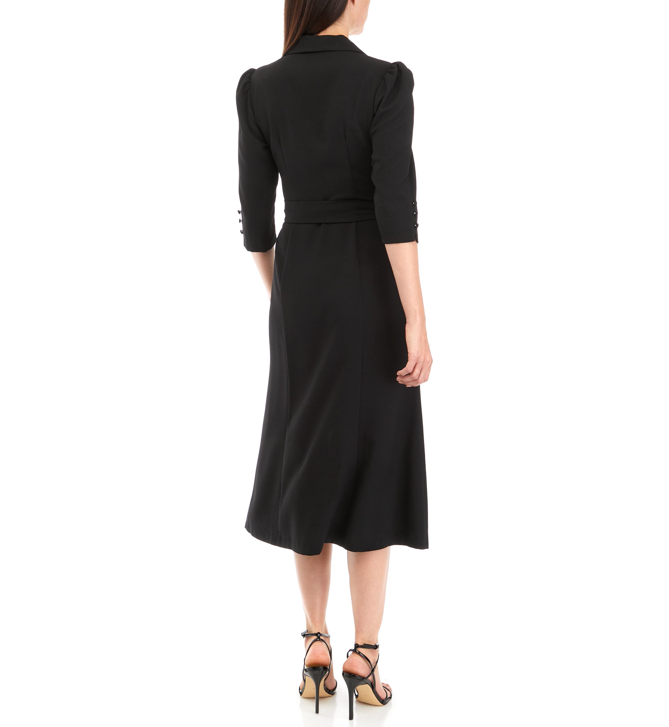 Womens 3/4 Sleeve Side Wrap Shirtdress