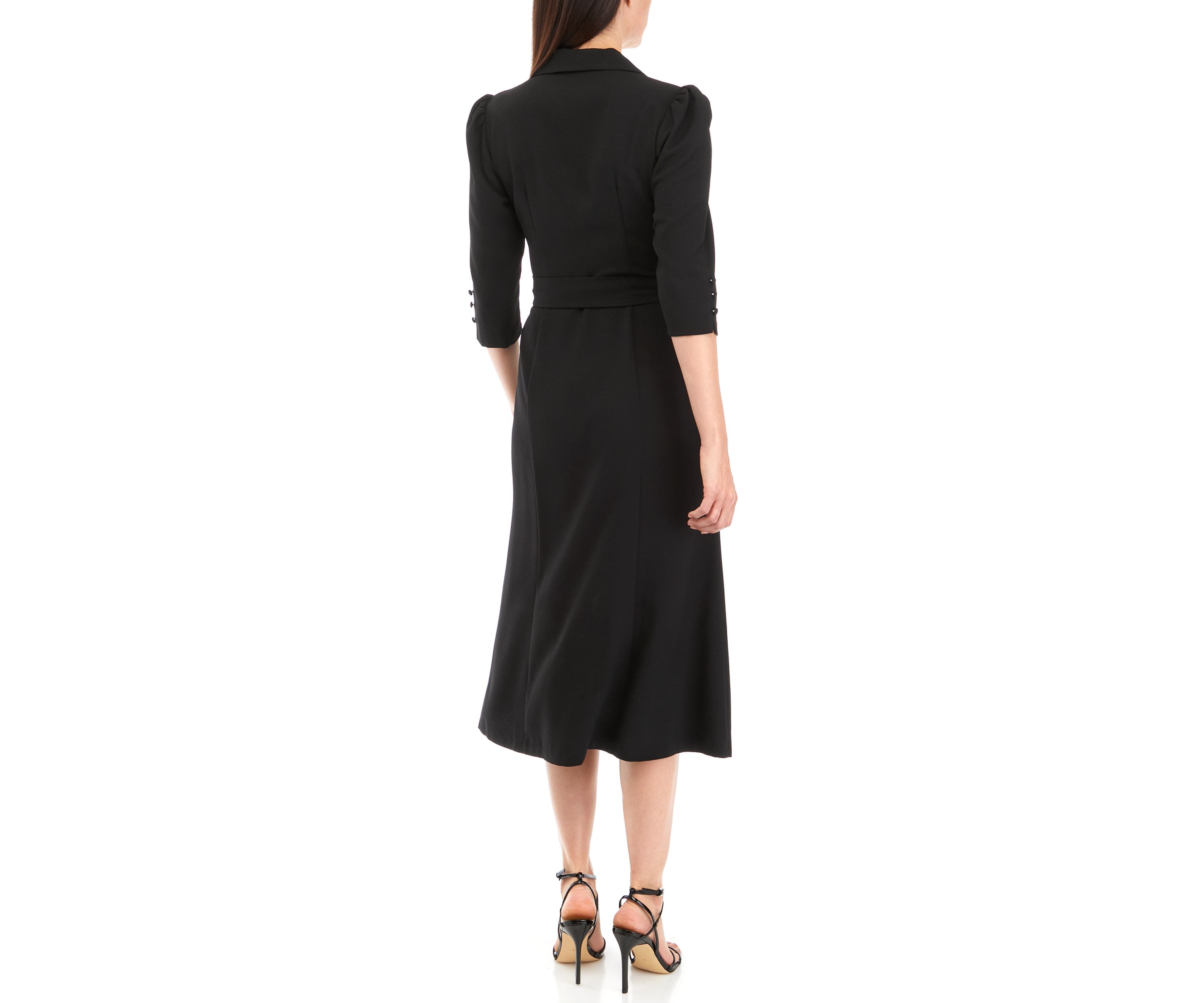 Womens 3/4 Sleeve Side Wrap Shirtdress