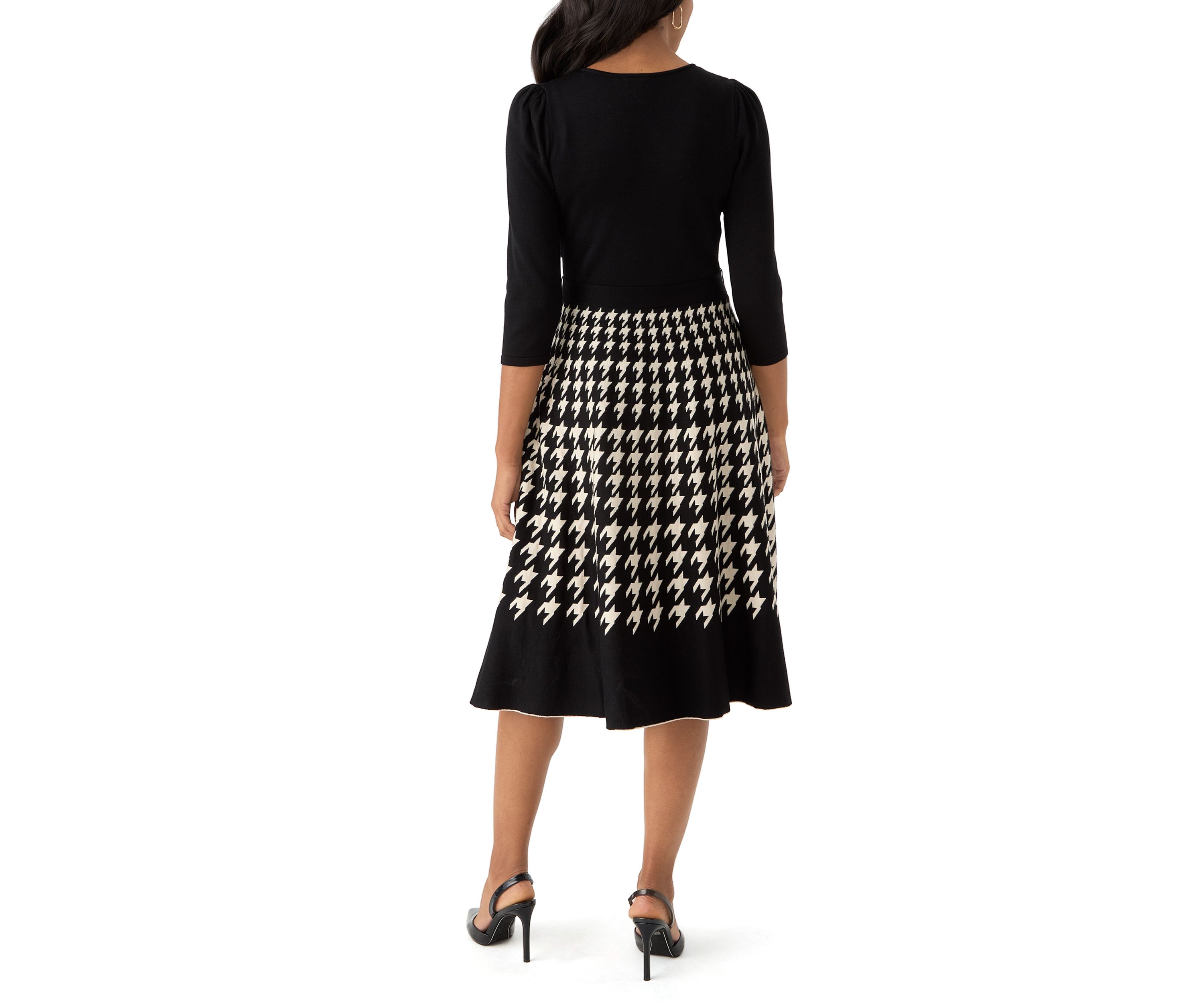 Womens Printed Fit and Flare Dress