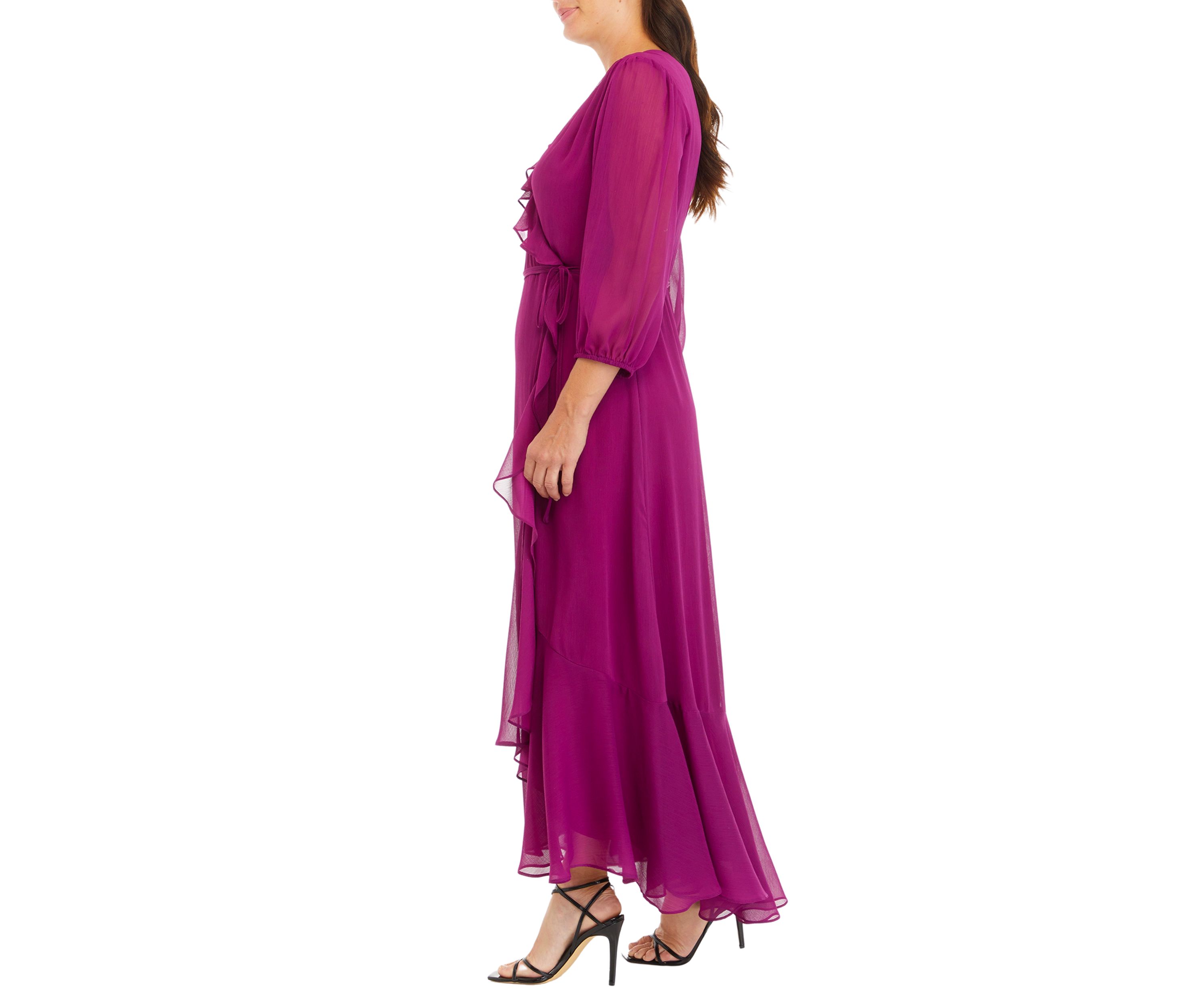 Womens Mesh V-Neck Fit and Flare Dress