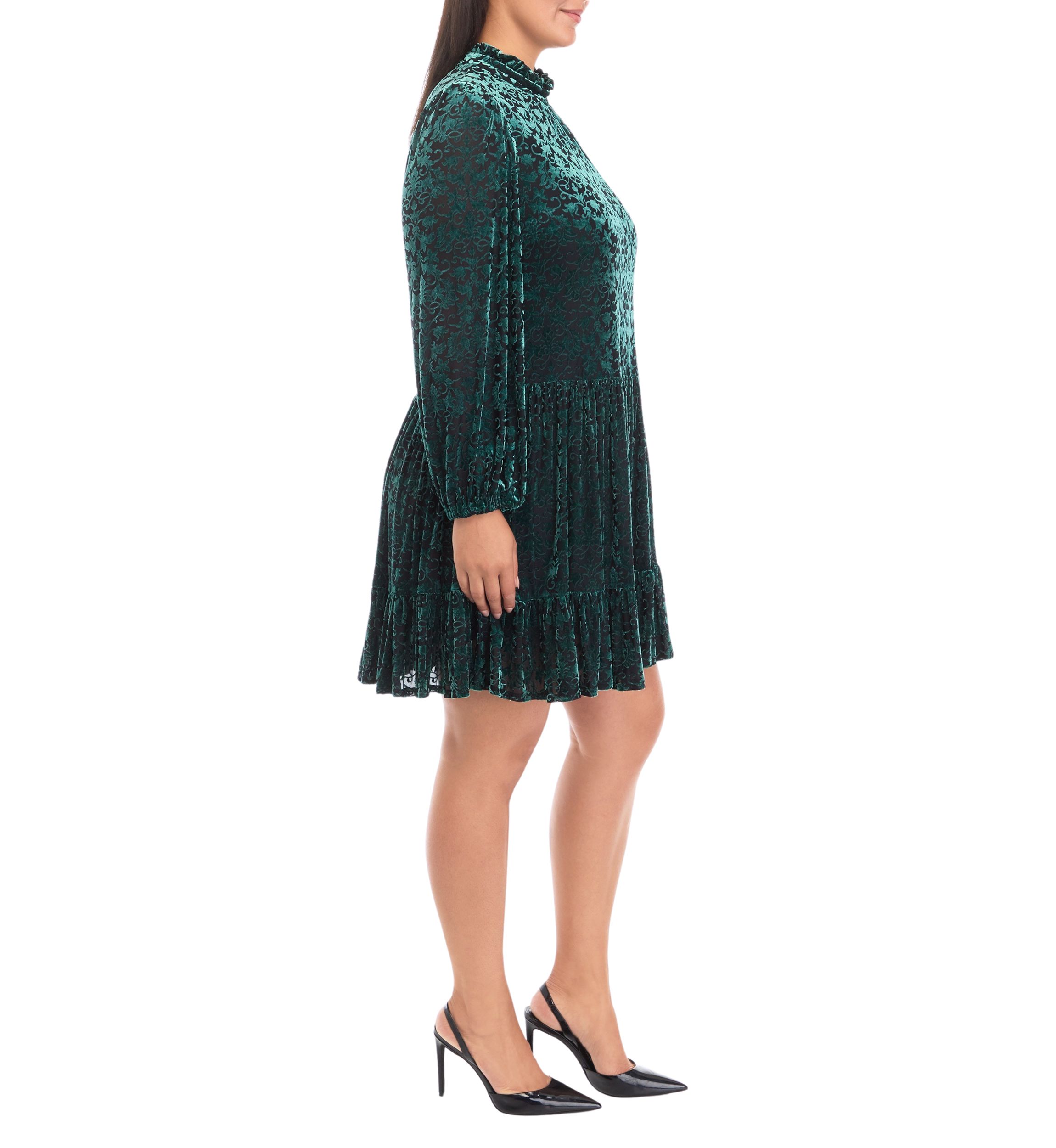 Plus Size Halter Burnout A-Line Dress