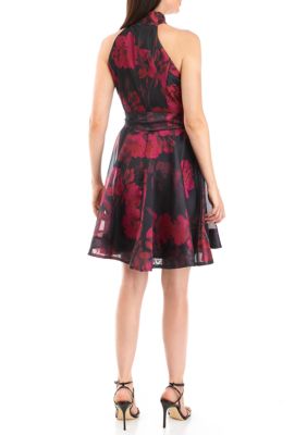 Women's Floral Organza Halter Dress