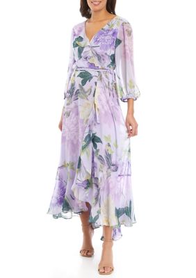 V Neck Floral Print Long Sleeve Maxi Dress  Maxi dress, Floral print prom  dress, Womens maxi dresses