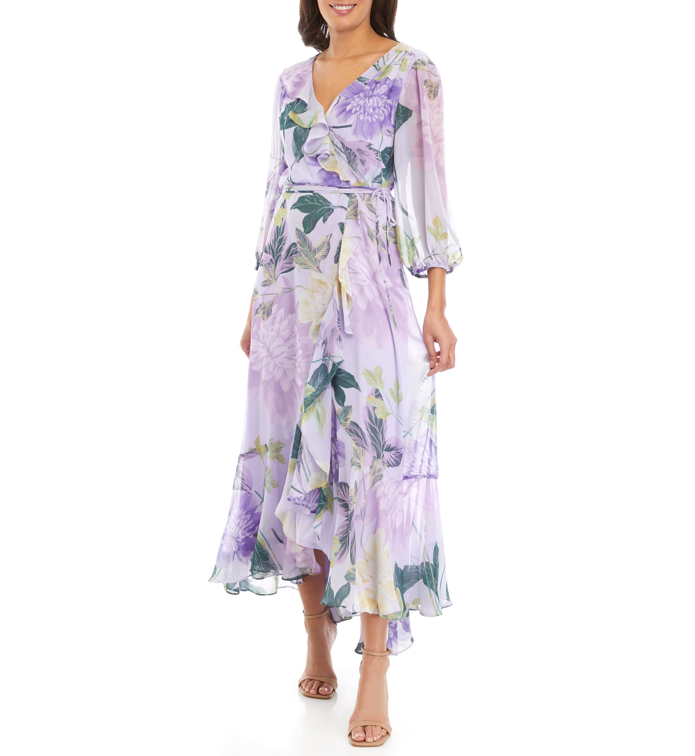 cornflower blue long dress Yvette Slip Maxi Dress With Asymmetrical Hem