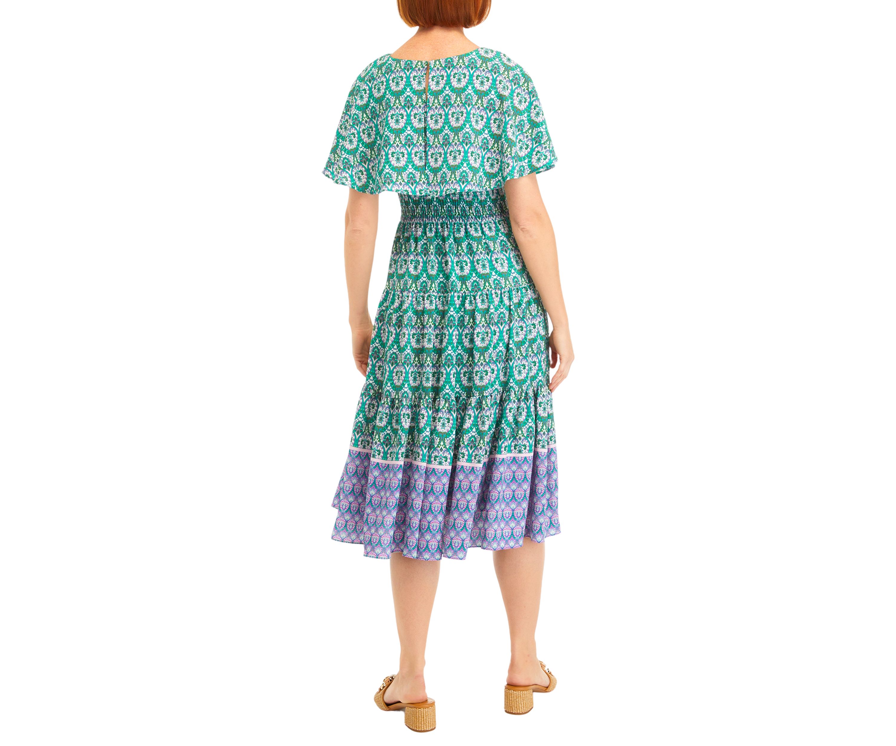 Womens Printed Midi Dress