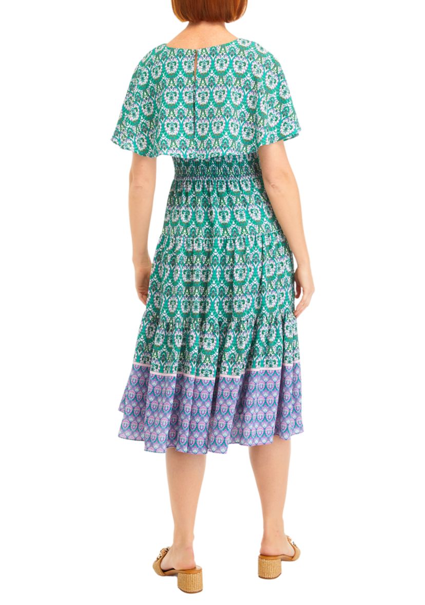 Womens Printed Midi Dress