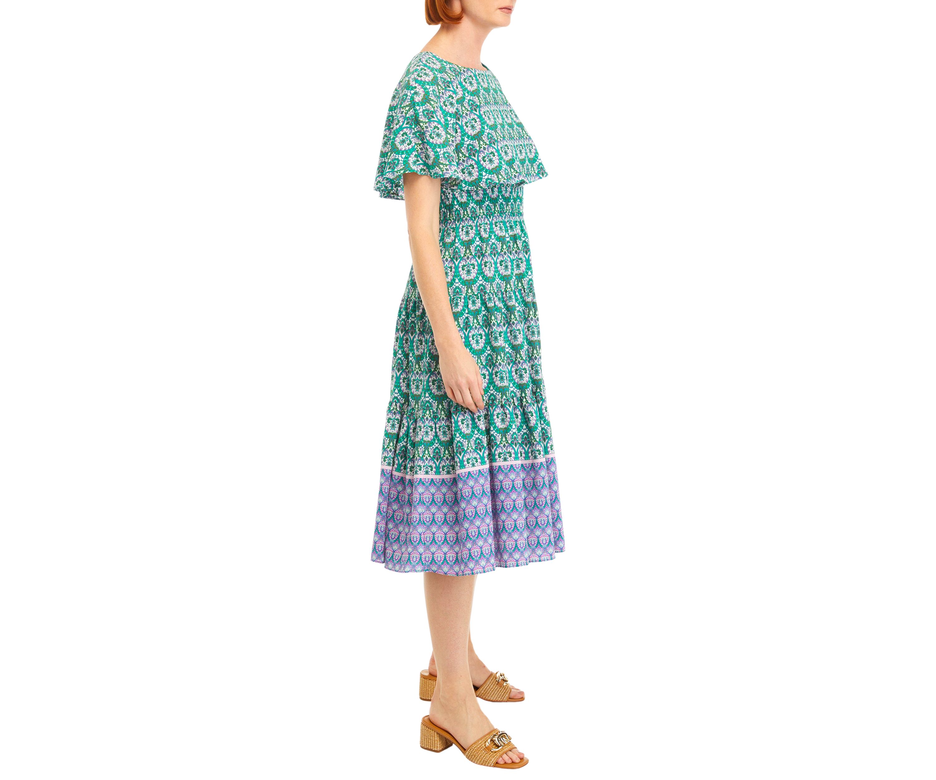 Womens Printed Midi Dress