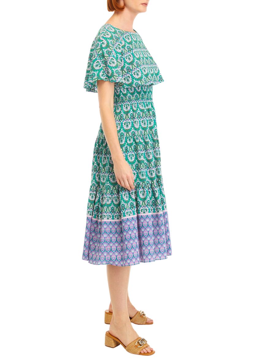 Womens Printed Midi Dress