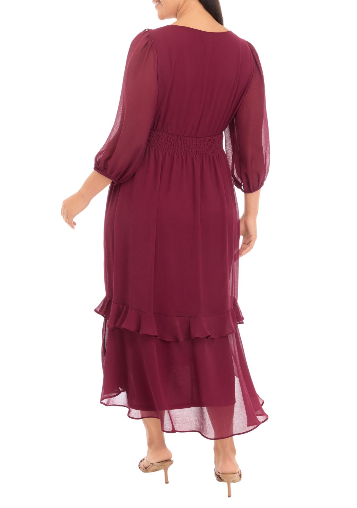 Plus Size Solid Midi Dress