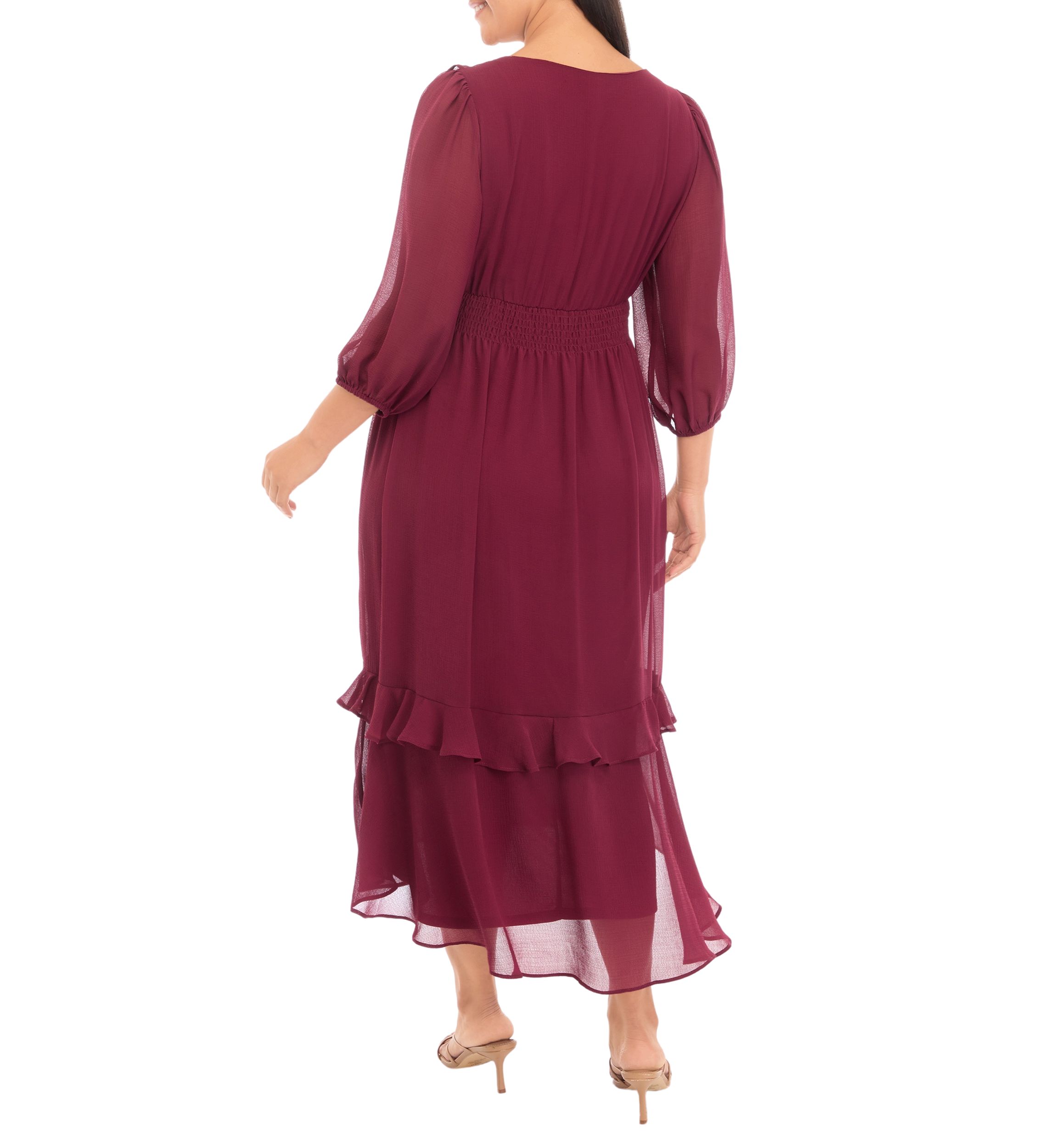 Plus Size Solid Midi Dress