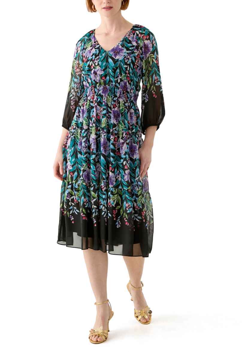 Womens Printed Chiffon Dress