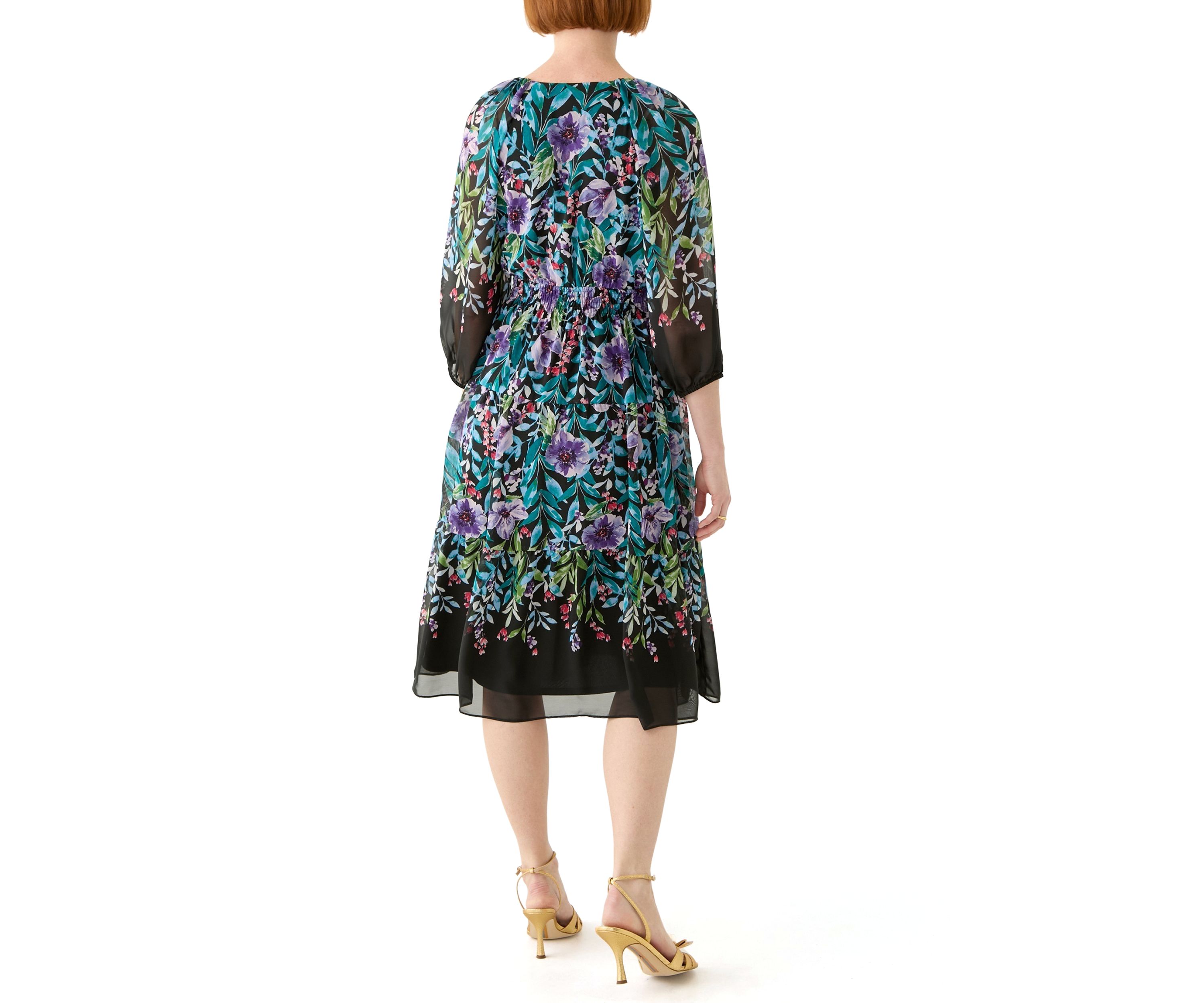 Womens Printed Chiffon Dress