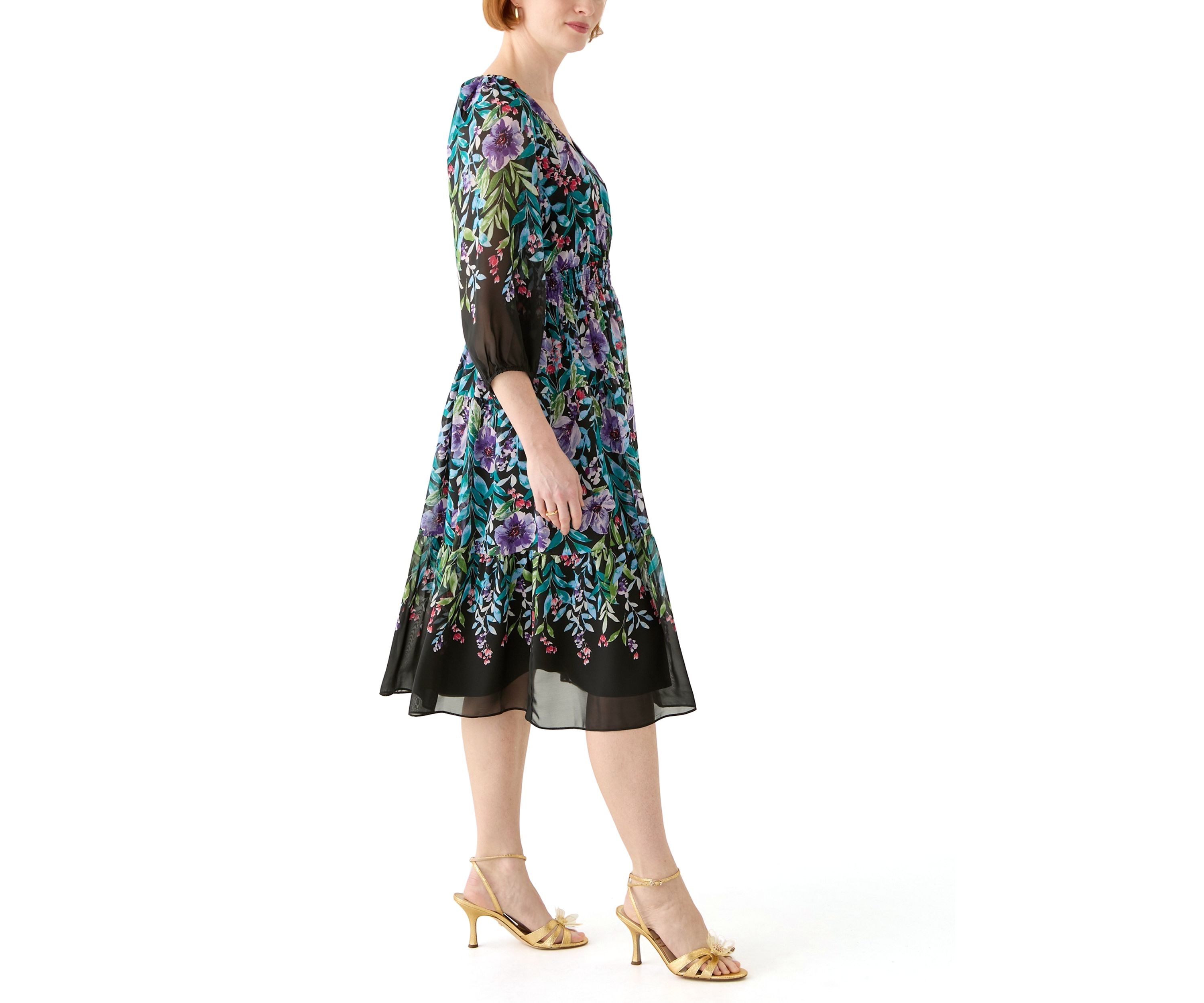 Womens Printed Chiffon Dress