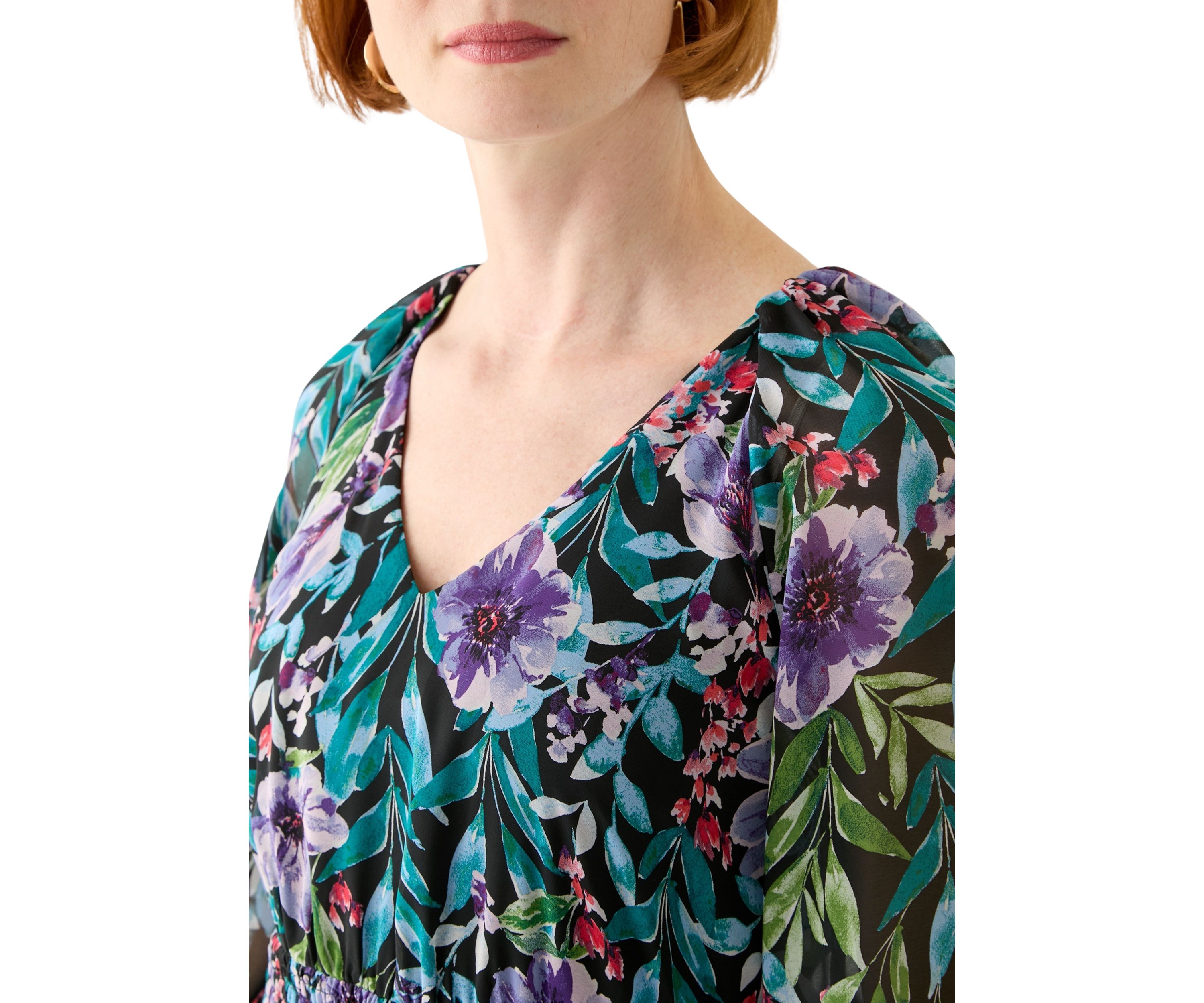 Womens Printed Chiffon Dress