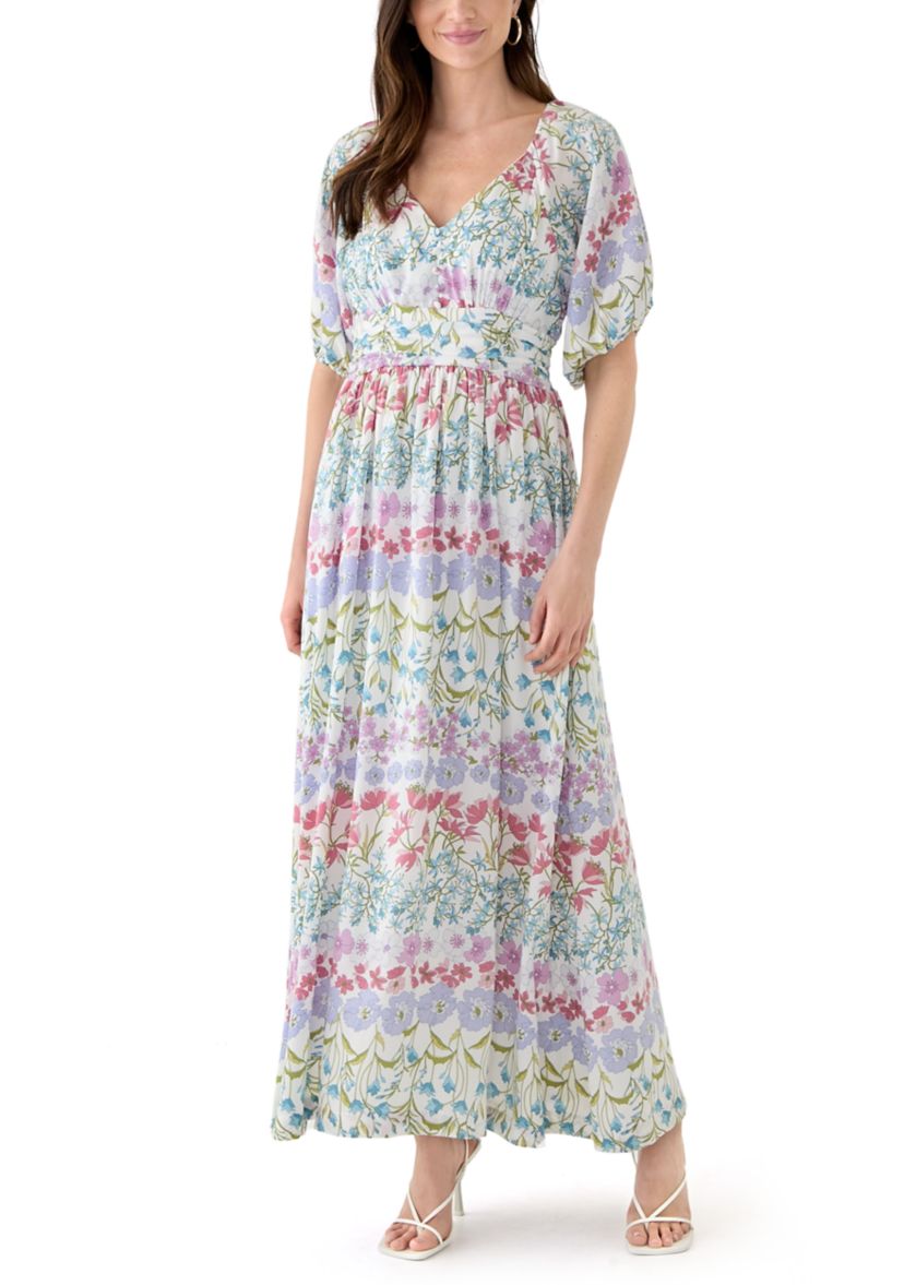 Womens V-Neck Printed Alora Maxi Dress