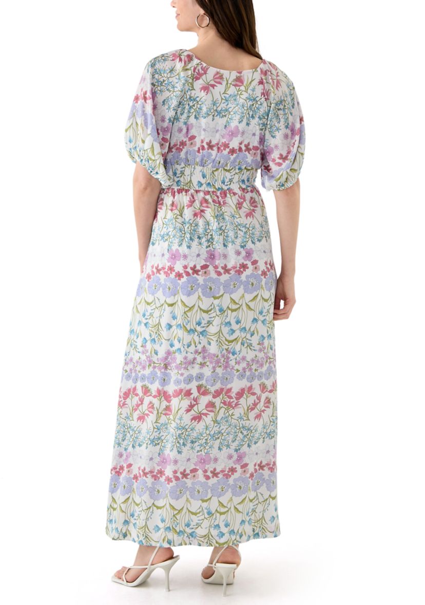 Womens V-Neck Printed Alora Maxi Dress