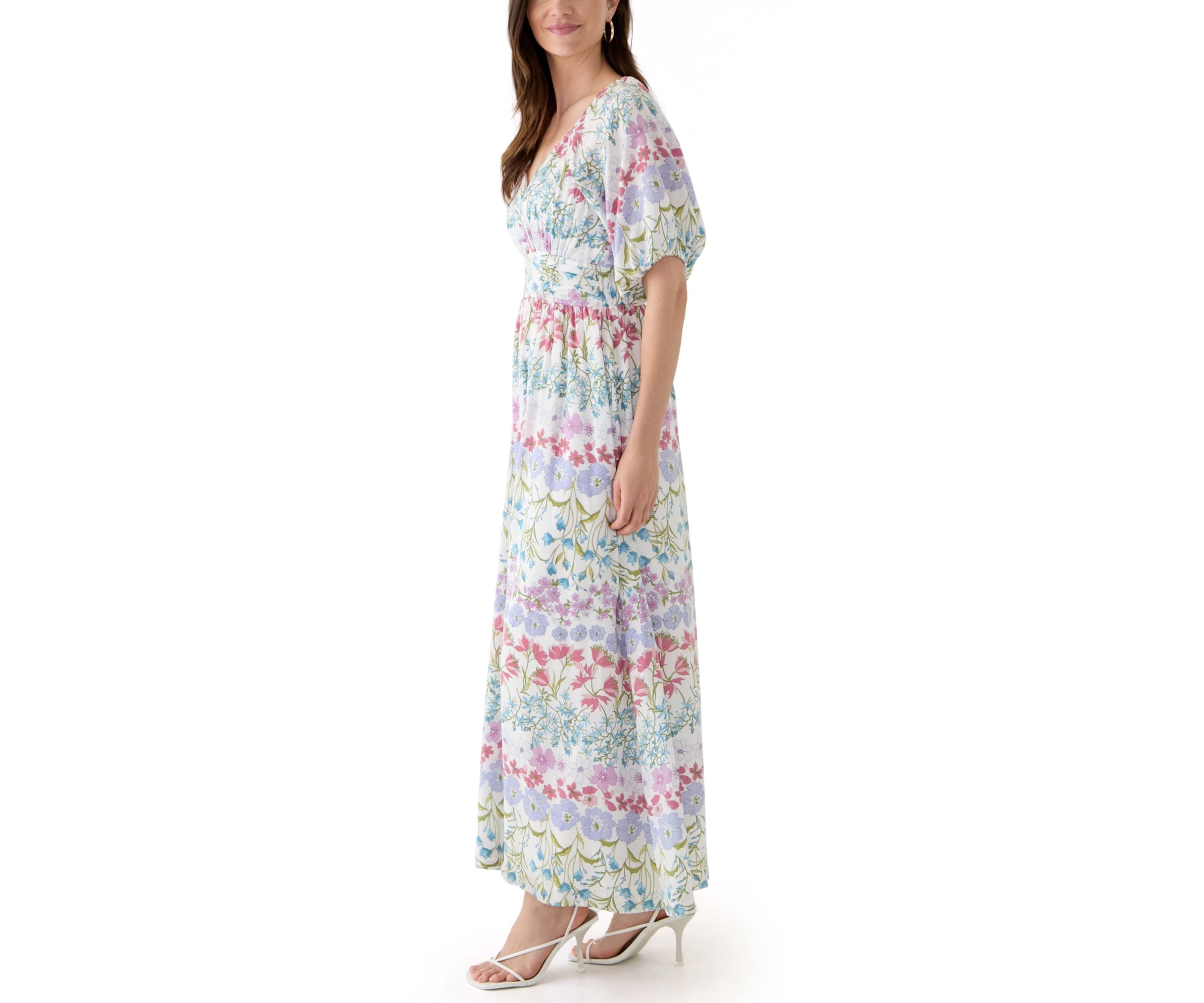 Womens V-Neck Printed Alora Maxi Dress